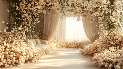 白色花饰优雅空间