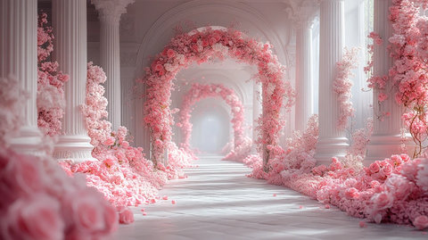 3D拱门花卉云彩婚礼舞台设计