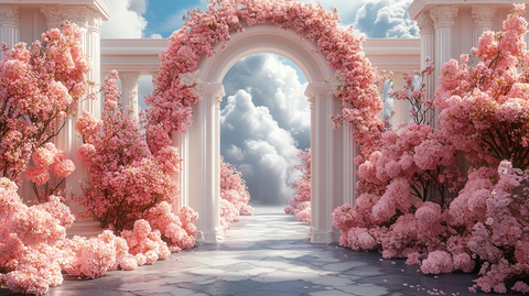 3D拱门花卉云彩婚礼舞台设计