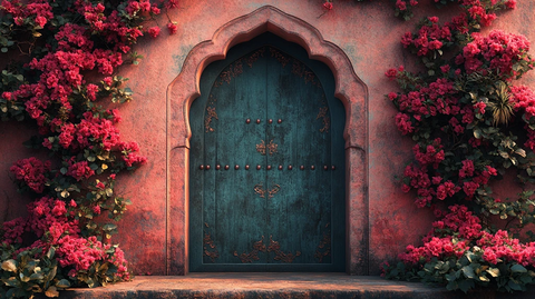 玫瑰色调蓝小时花边古典