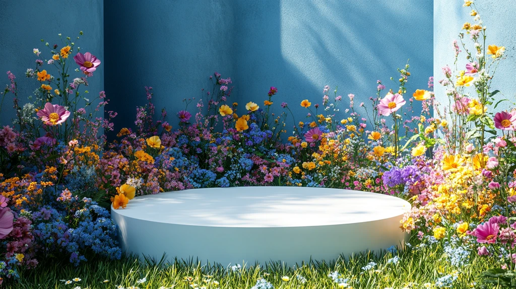 白色圆台与春色