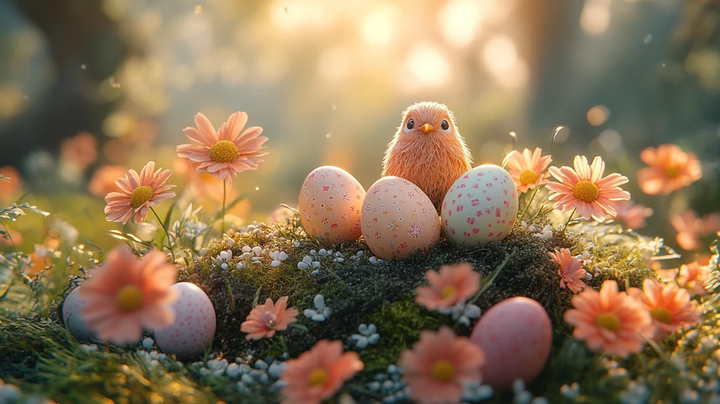 春日光影中的复活节讲台