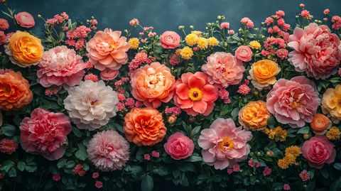 花园中盛开的牡丹花