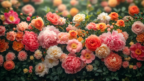 花园中盛开的牡丹花