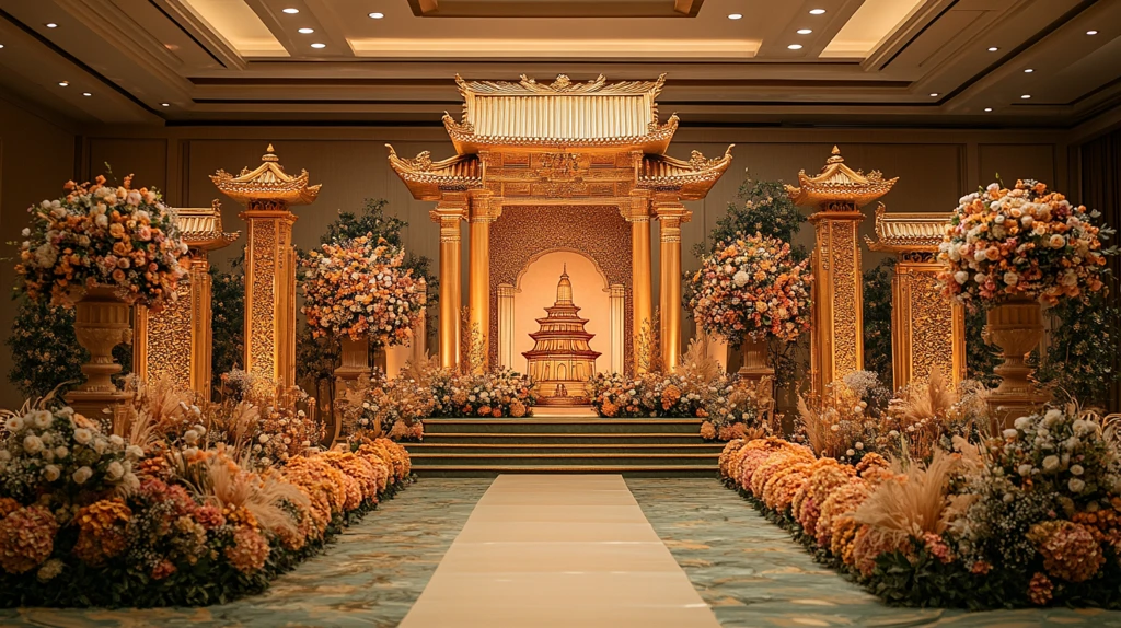 现代泰式婚礼舞台装饰