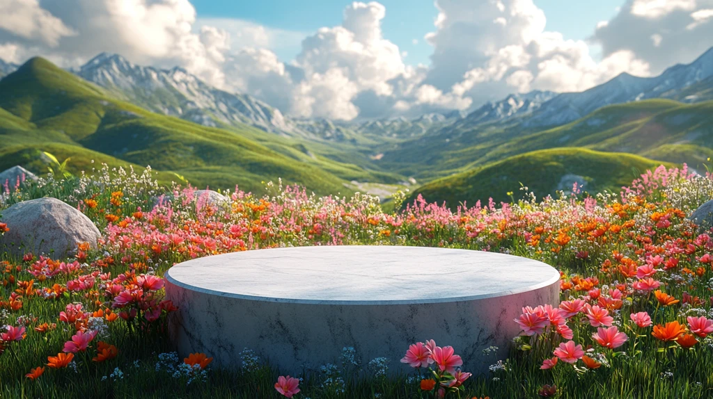 绿色山丘与云朵