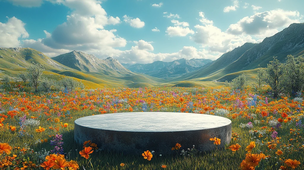 绿色山丘与云朵