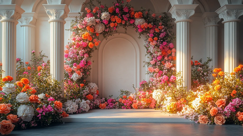 金色领奖台与花园拱门