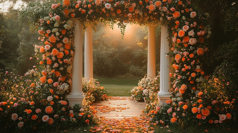 金色领奖台与花园拱门