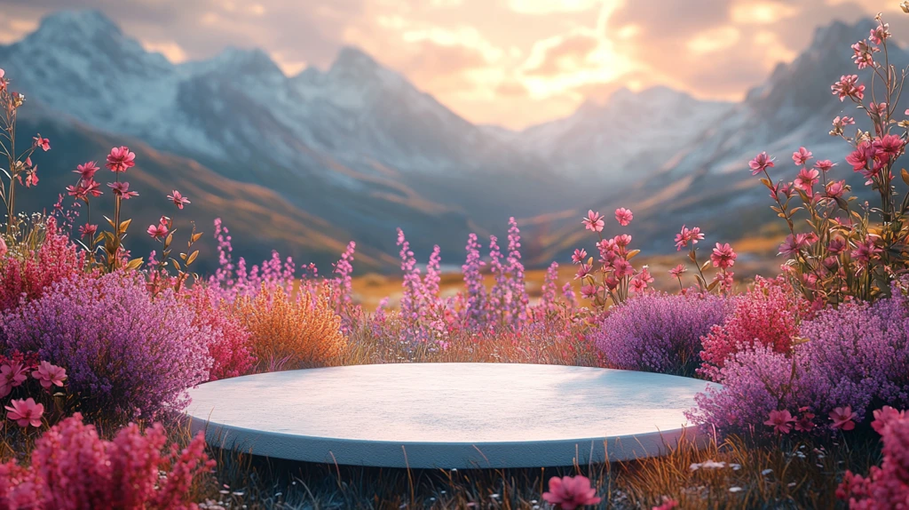 花田中的白色平台