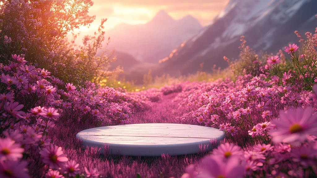 花田中的白色平台