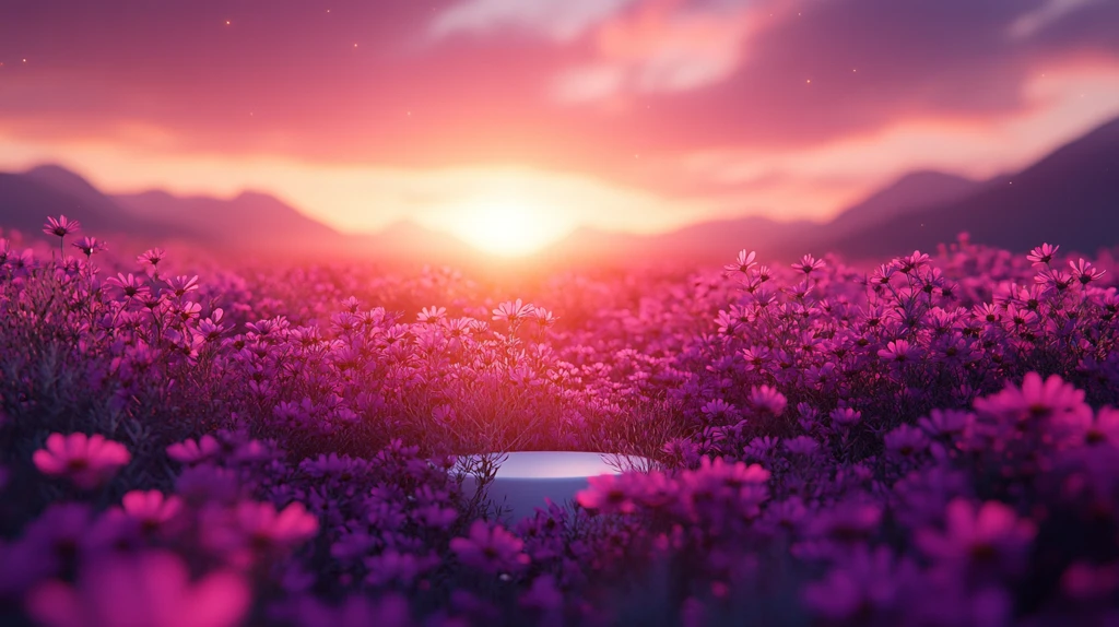 花田中的白色平台