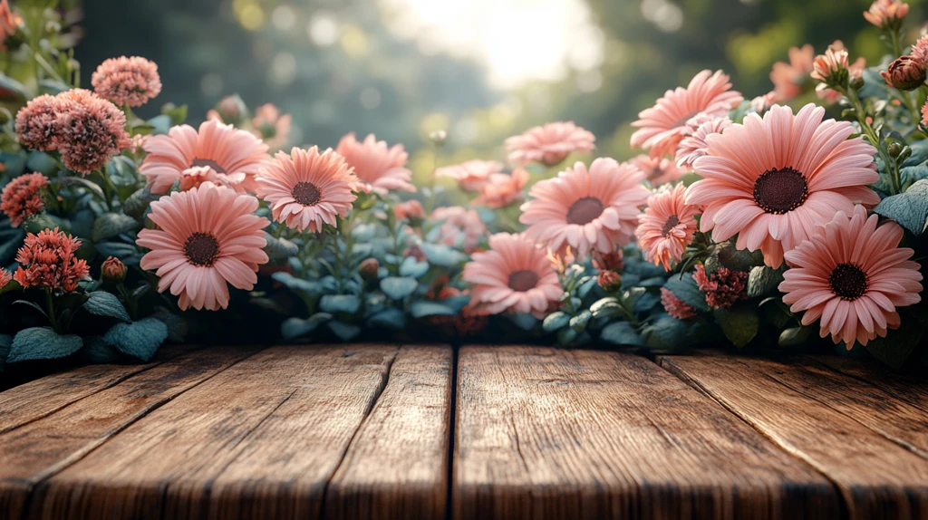 粉绿花林空木桌