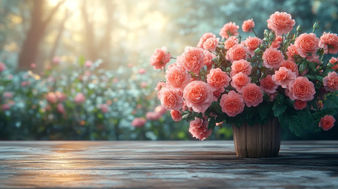 粉绿花林空木桌