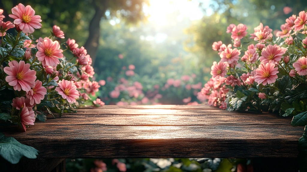 粉绿花林空木桌