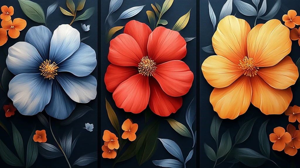 花卉图案背景对比