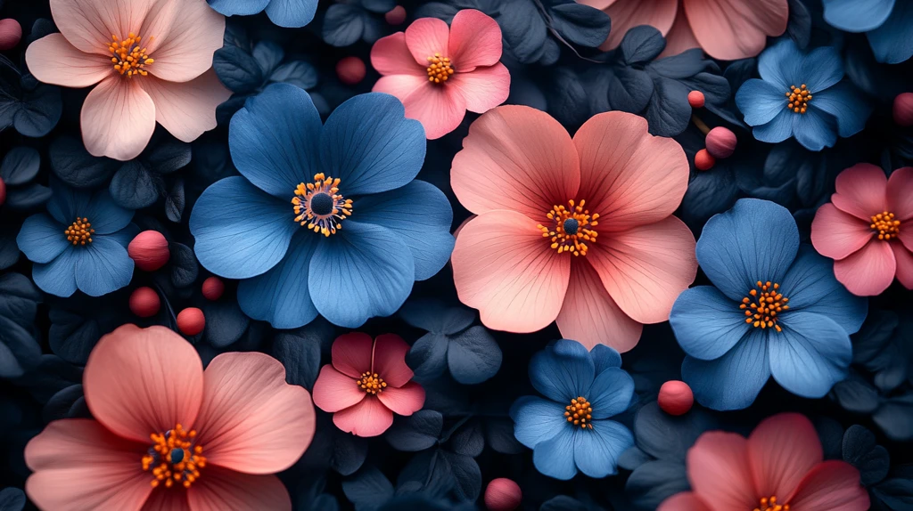 花卉图案背景对比