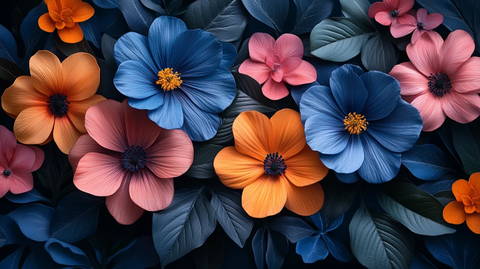 花卉图案背景对比