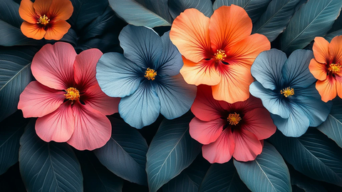 花卉图案背景对比