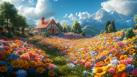 卡通花园花朵动画