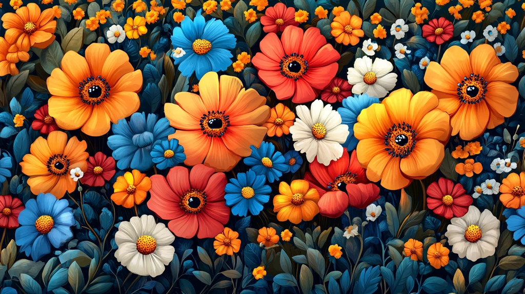 卡通风格花朵背景