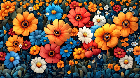 卡通风格花朵背景