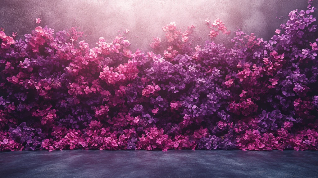 紫色花墙摄影棚