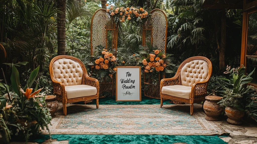 婚礼背景装饰与椅子