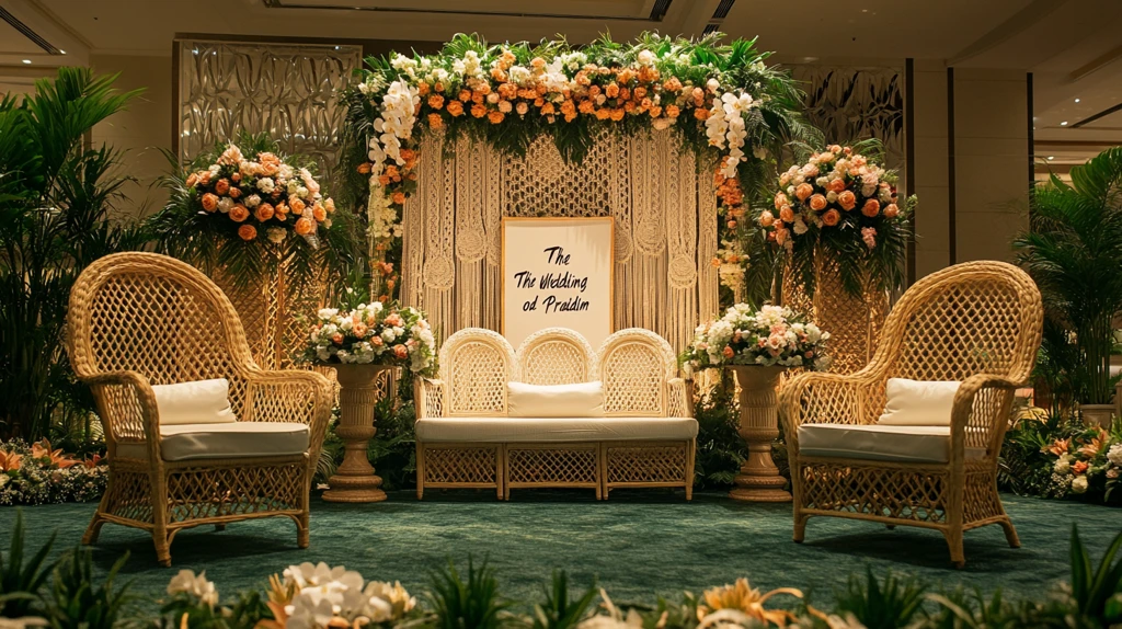 婚礼背景装饰与椅子