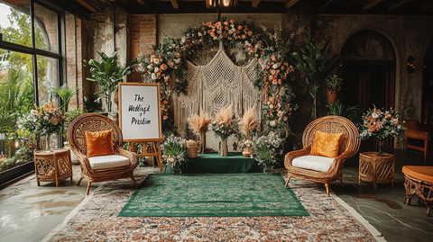 婚礼背景装饰与椅子