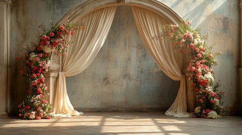 优雅拱门墙背景