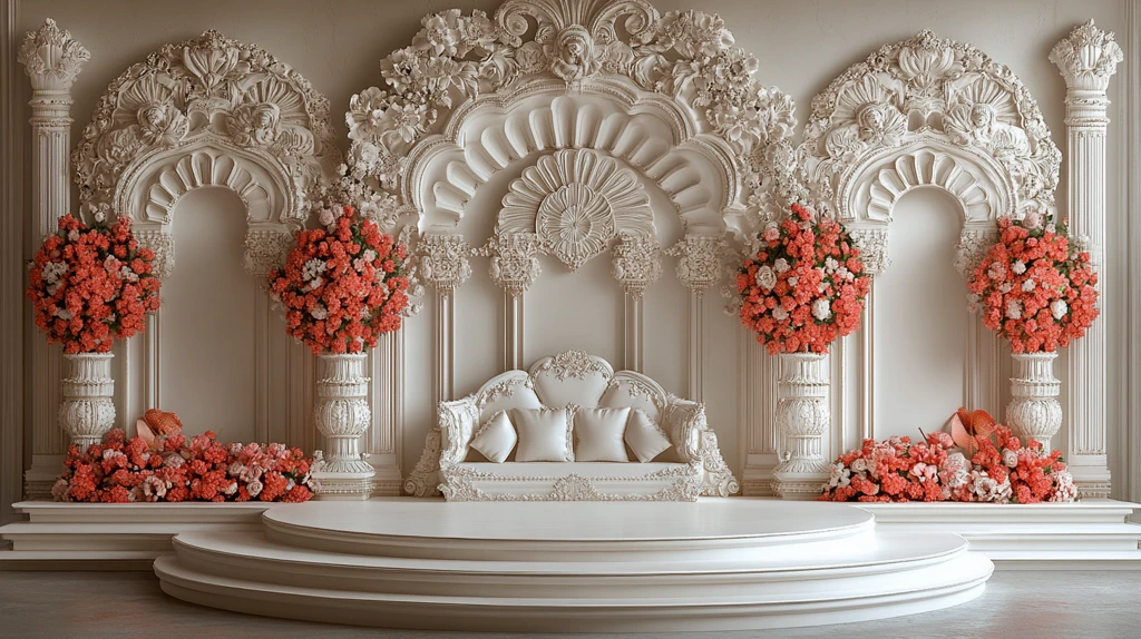 印度白色婚礼舞台背景