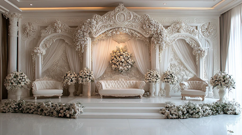 印度白色婚礼舞台背景