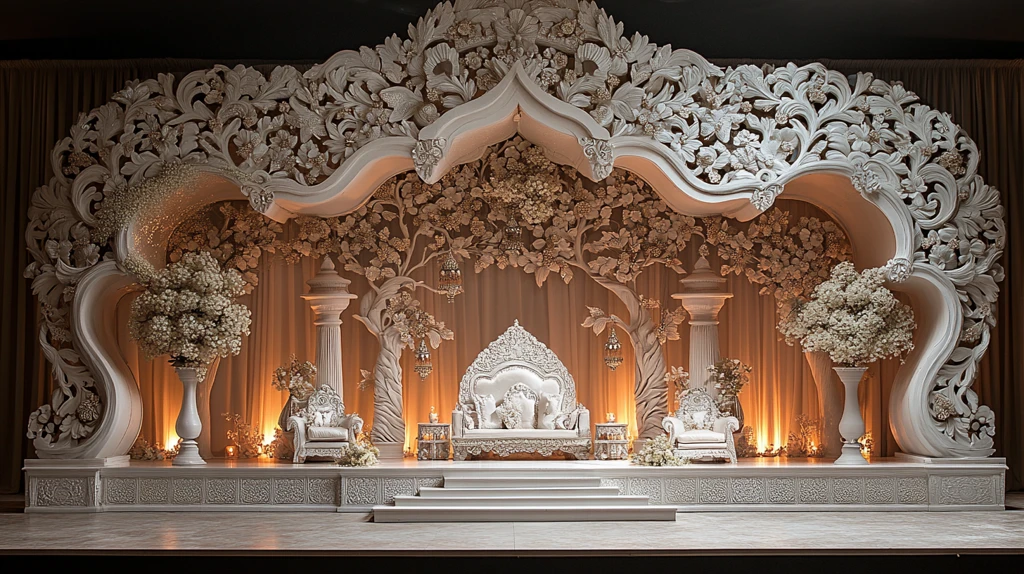 印度白色婚礼舞台背景