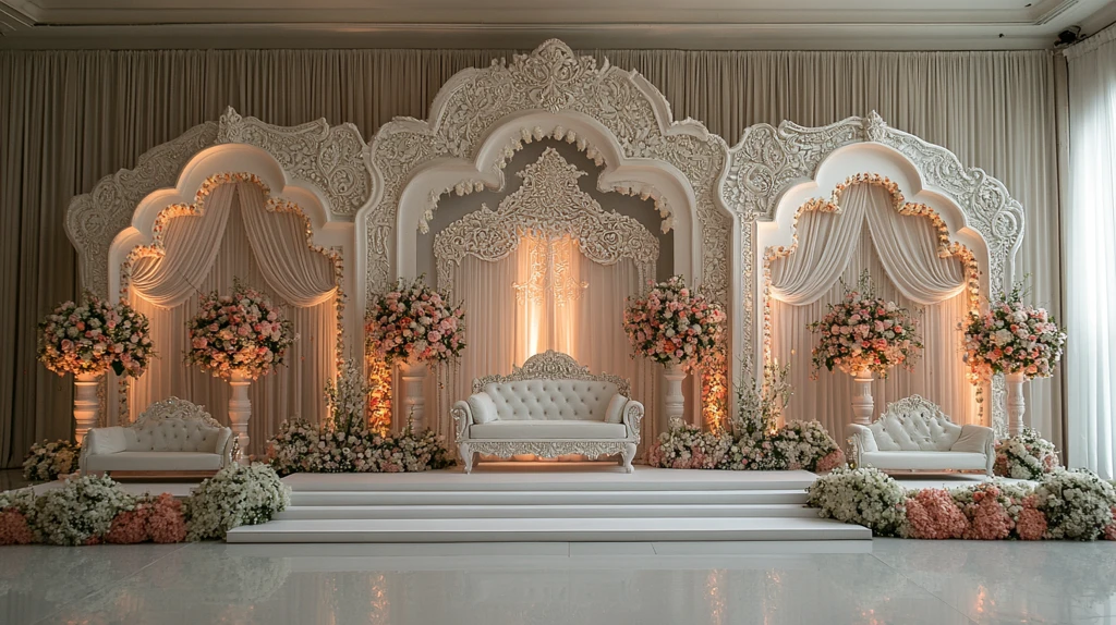 印度白色婚礼舞台背景