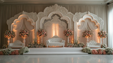 印度白色婚礼舞台背景