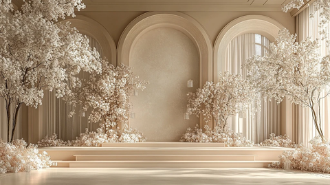 3D婚礼舞台铁板拱门水晶灯