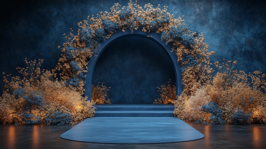 室内婚礼新娘入场拱门设计