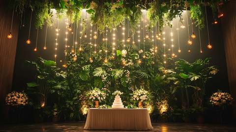 婚礼蛋糕桌绿植装饰