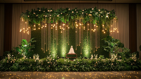 婚礼蛋糕桌绿植装饰