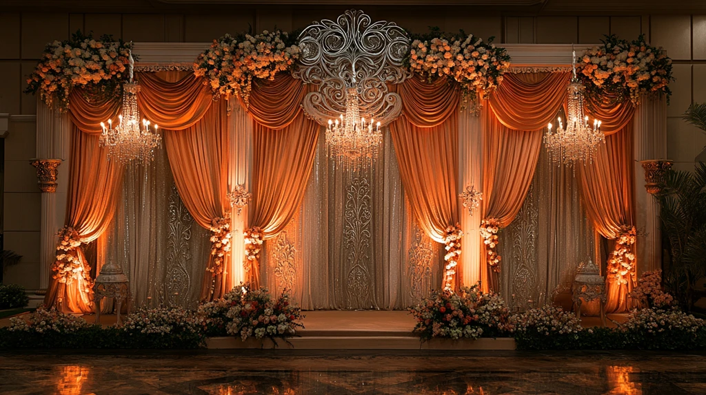 银丝金布奢华背景