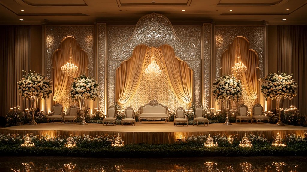 银丝金布奢华背景