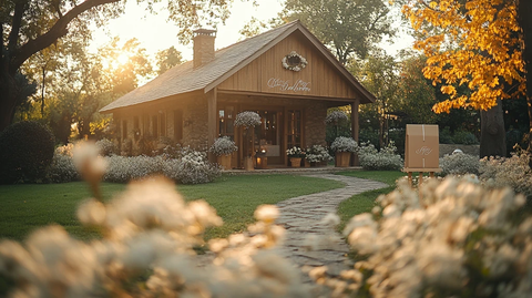 婚礼邀请在户外花园