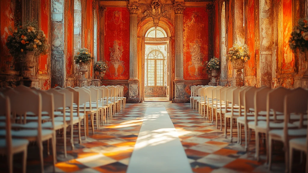 城堡小房间婚礼椅装饰细节