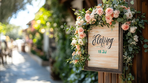 户外婚礼橄榄绿指示牌