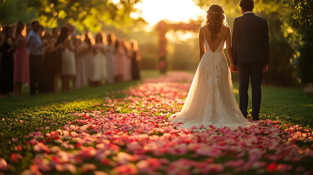 花园婚礼交换誓言