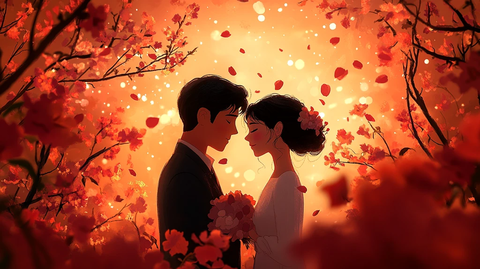 婚礼交换戒指场景