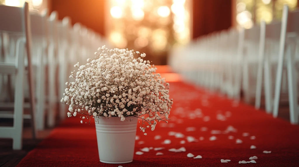 白色婚礼椅与红毯