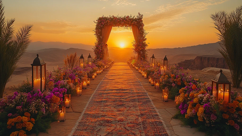 沙特婚礼日落背景