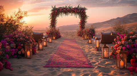 沙特婚礼日落背景